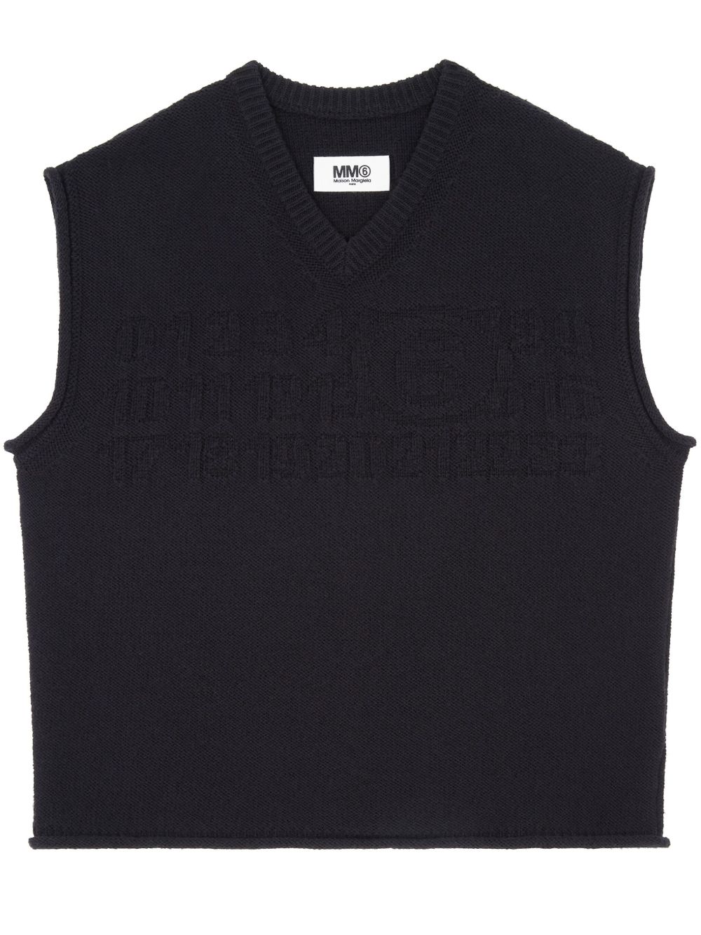 MM6 Maison Margiela 数字图案V领马甲 - 黑色
