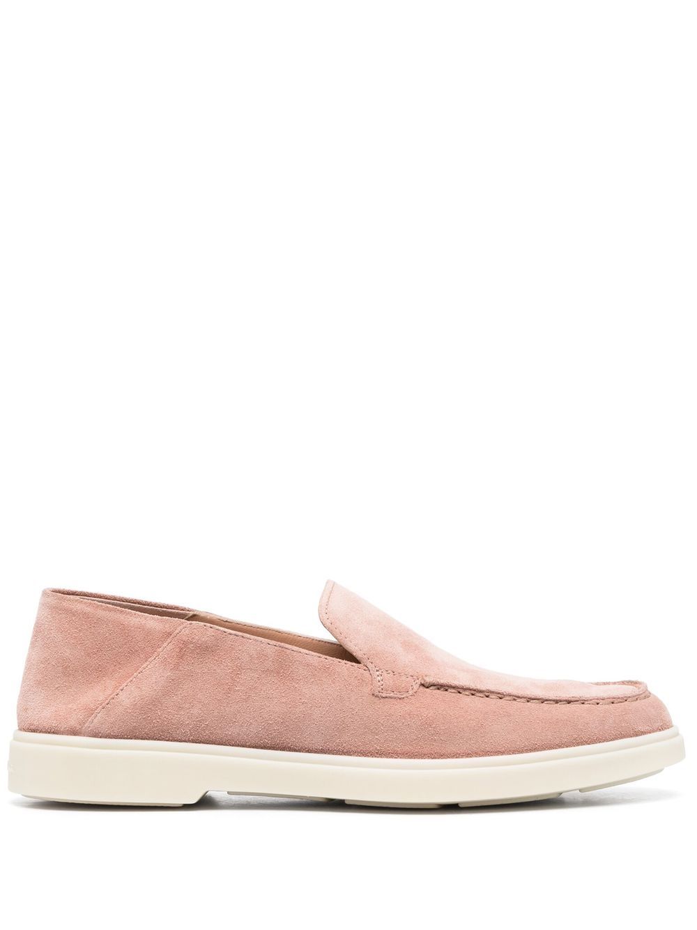 Santoni 绒面皮圆头乐福鞋 - 粉色