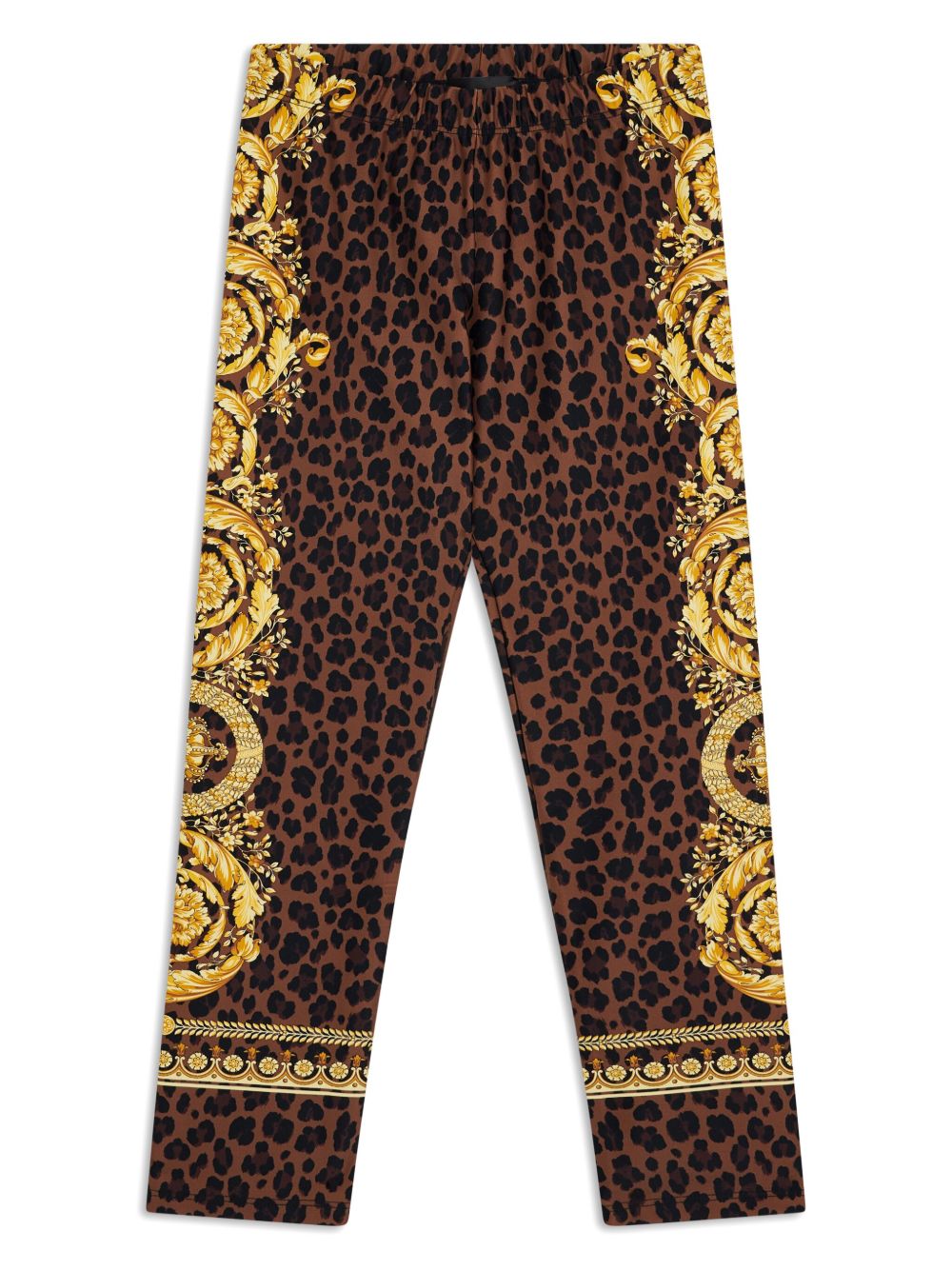 Versace Kids Wild Barocco 印花打底裤 - 褐色