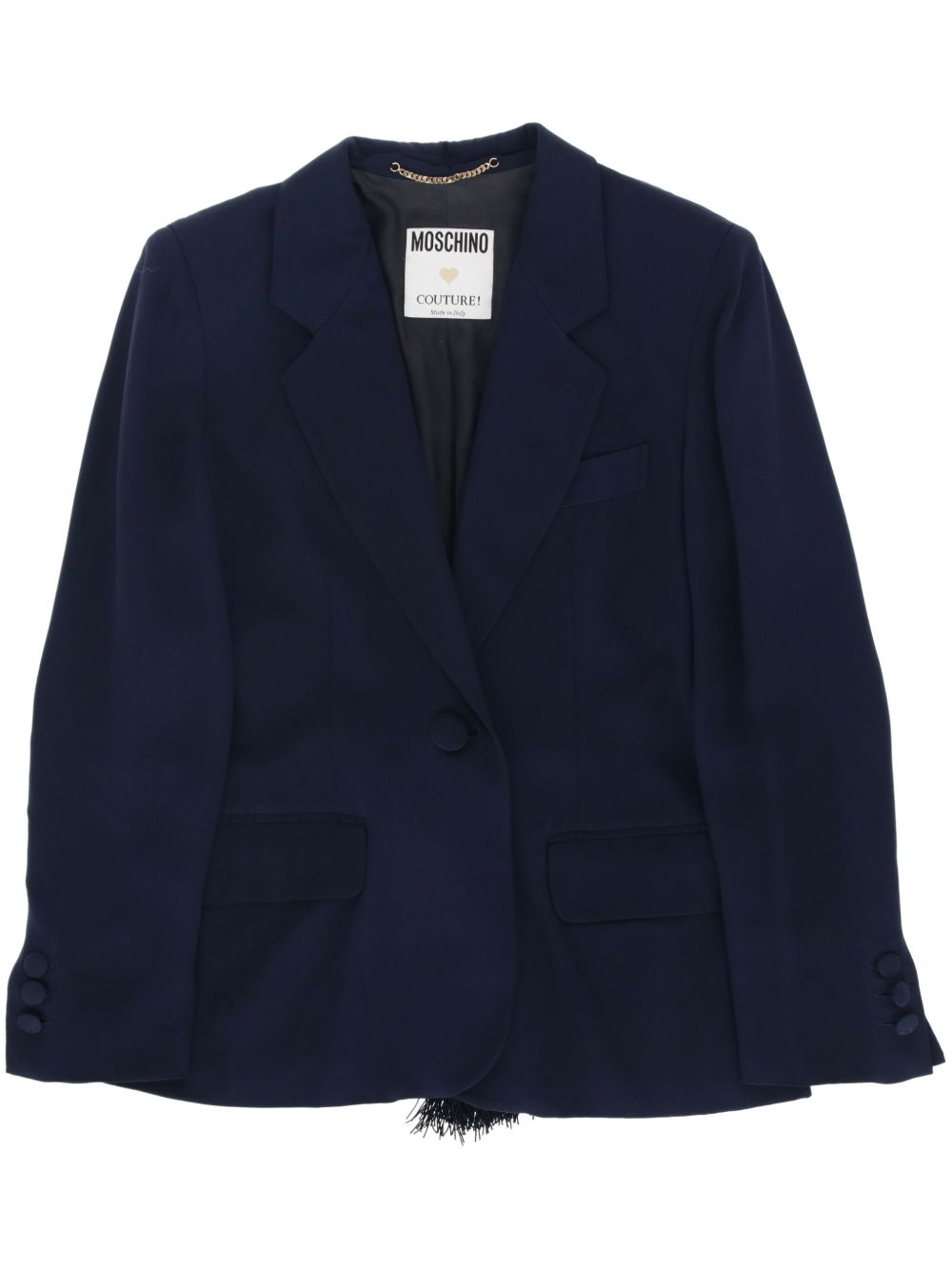 Moschino Pre-Owned 流苏西装夹克（2000年代典藏款） - 蓝色