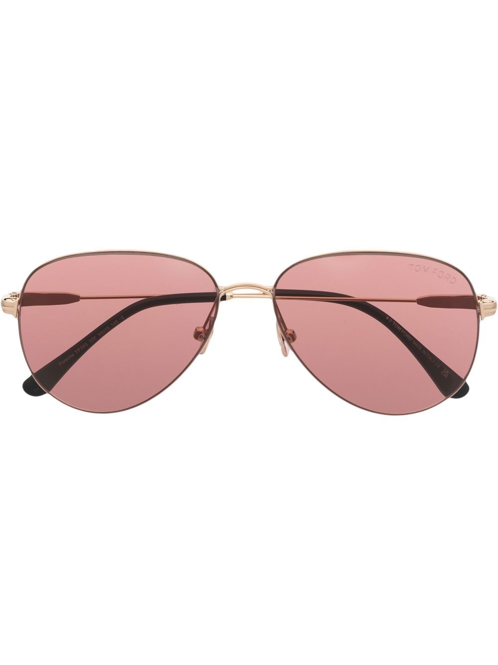 TOM FORD Eyewear 飞行员镜框太阳眼镜 - 金色