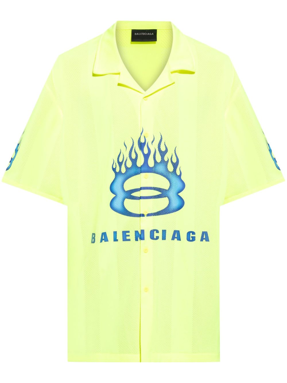 Balenciaga logo印花衬衫 - 黄色