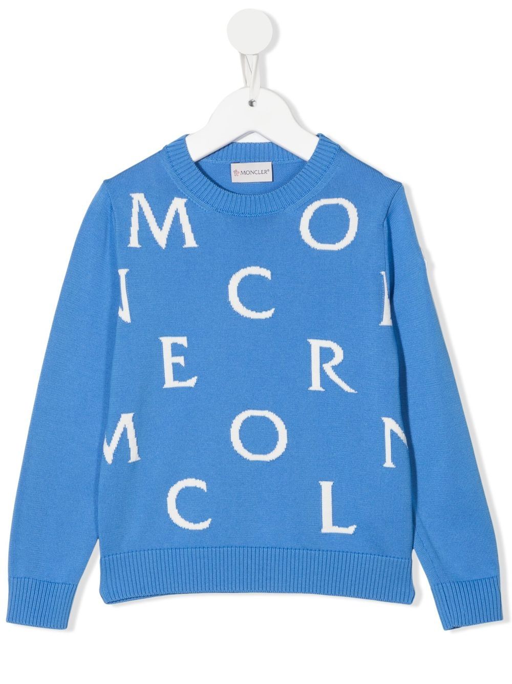 Moncler Enfant 盟可睐 Enfant logo刺绣针织毛衣 - 蓝色