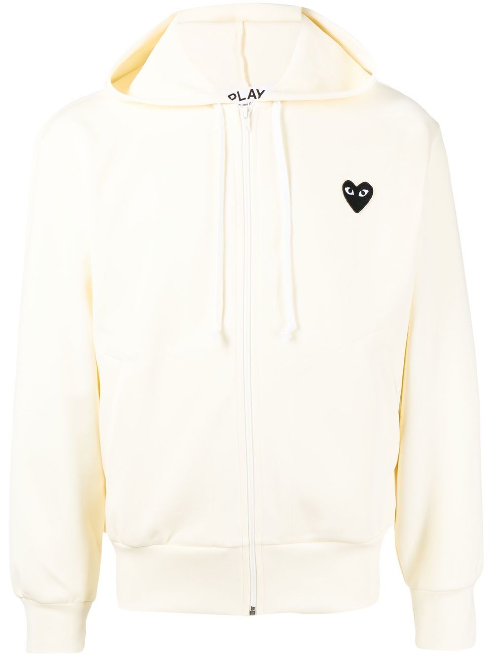 Comme Des Garçons Play logo印花拉链连帽衫 - 黄色