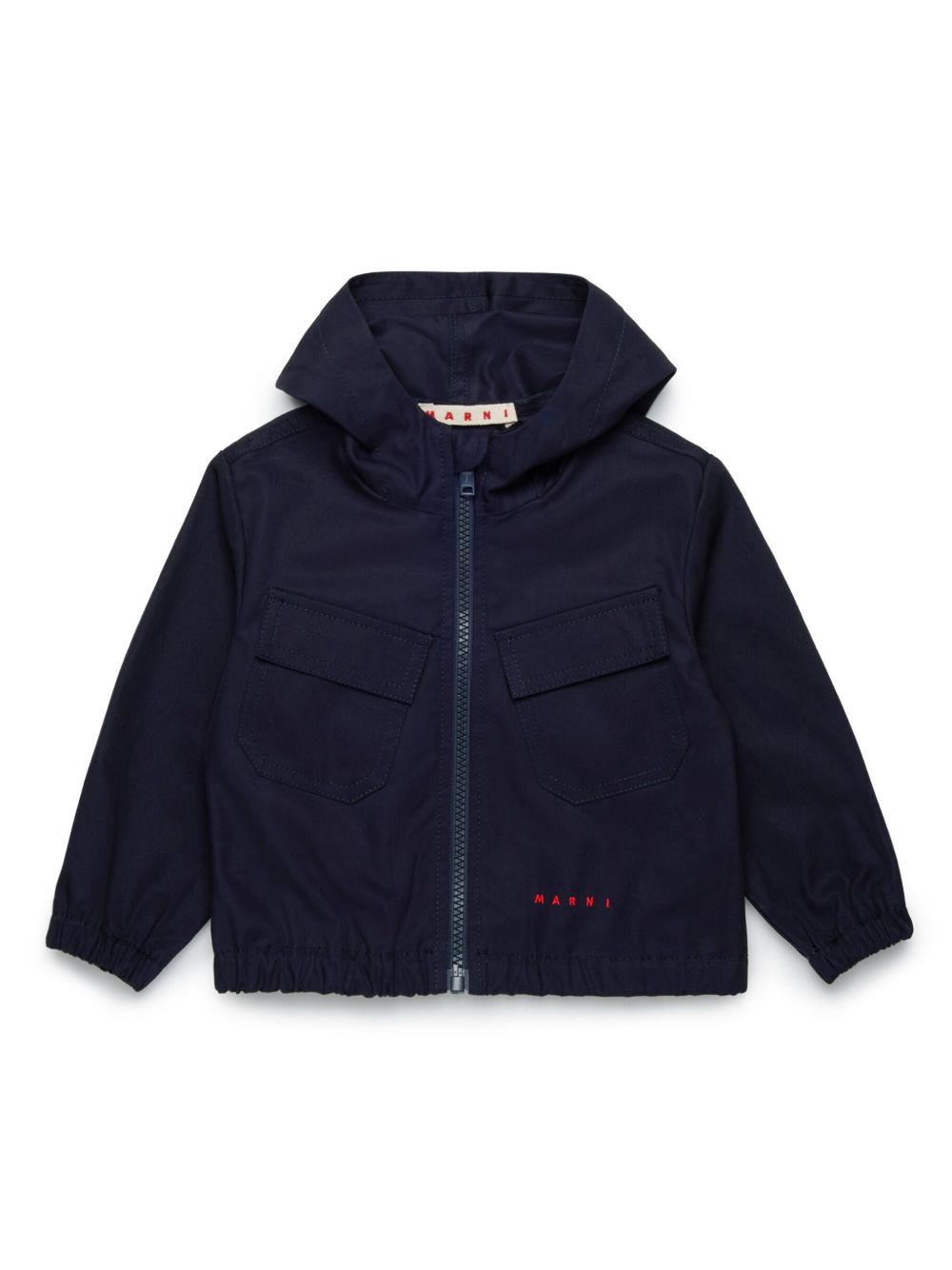 Marni Kids logo刺绣牛仔夹克 - 蓝色