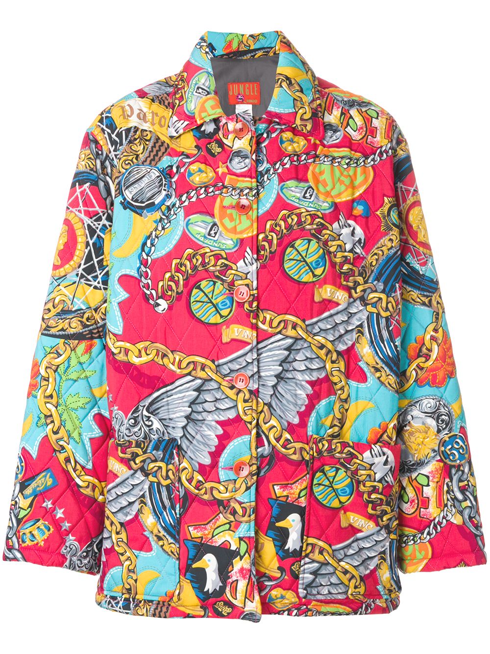 Kenzo Pre-Owned 古着Jungle Kenzo衬垫外套 - 红色