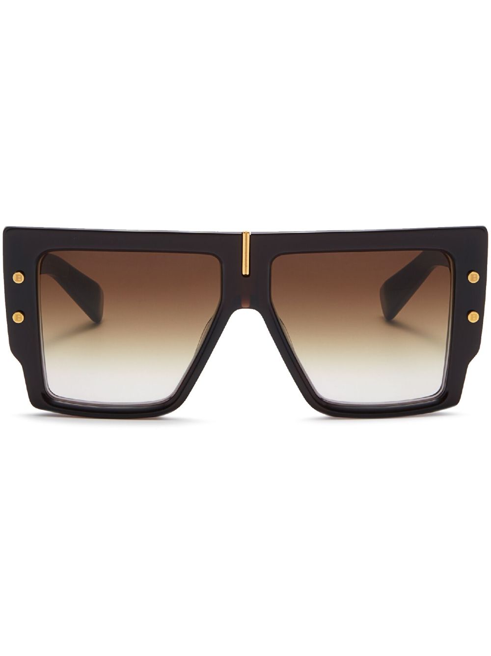 Balmain Eyewear B-Grand 超大镜框太阳眼镜 - 褐色