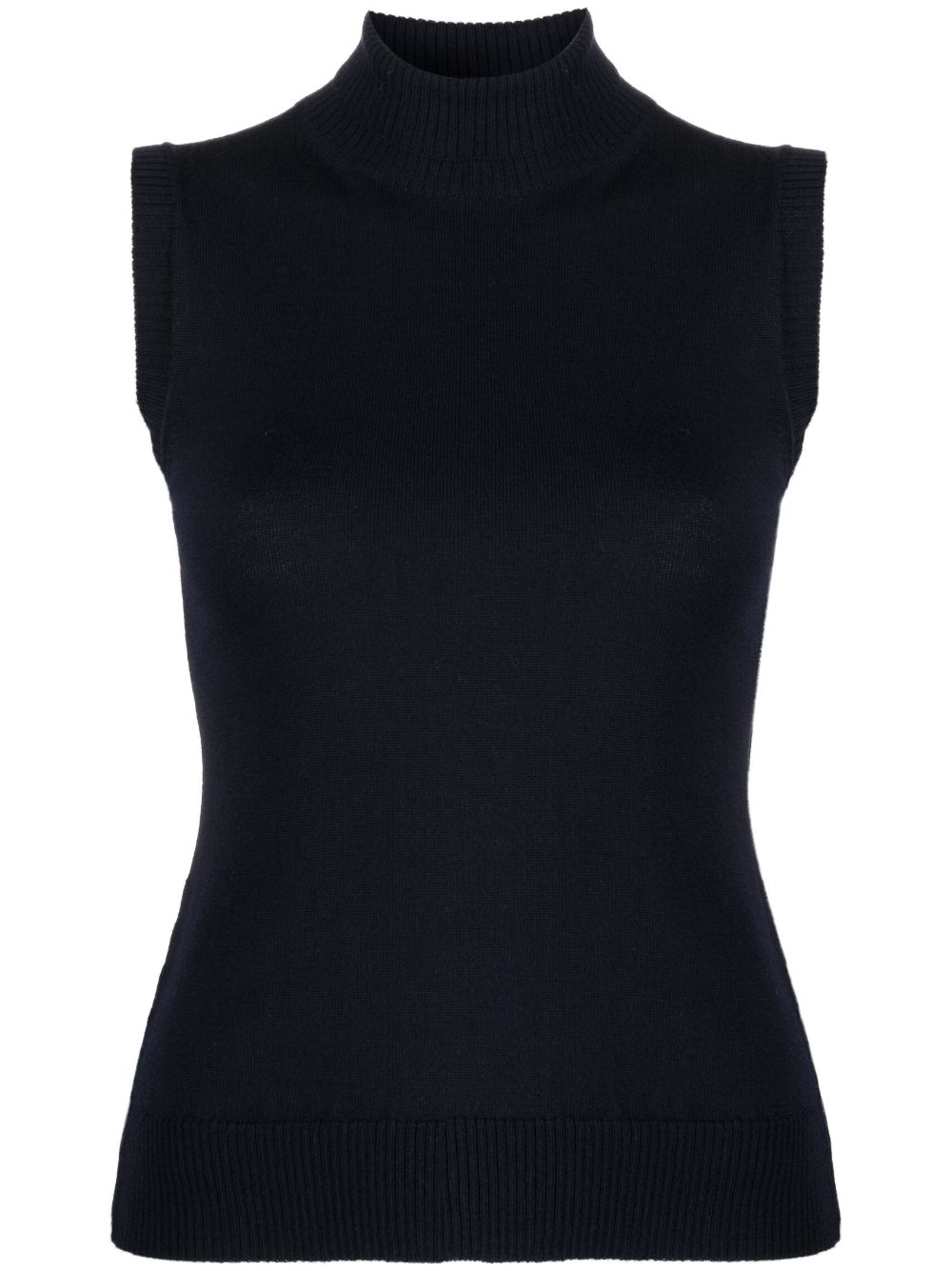 Sportmax 高领初剪羊毛背心 - 蓝色