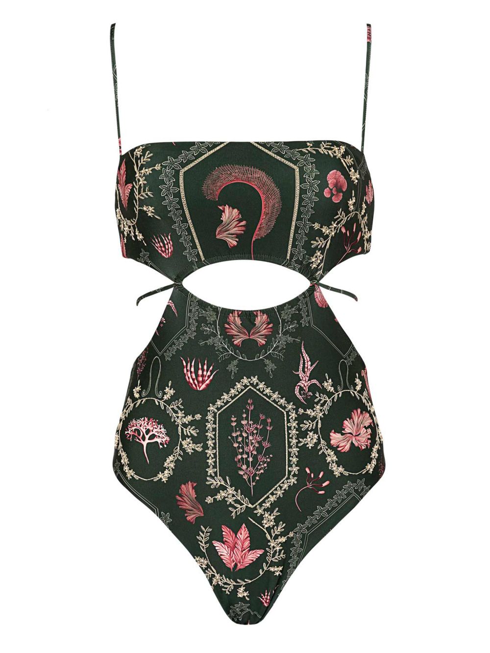 Agua By Agua Bendita Victoriana Encaje 花卉印花连体泳衣 - 绿色