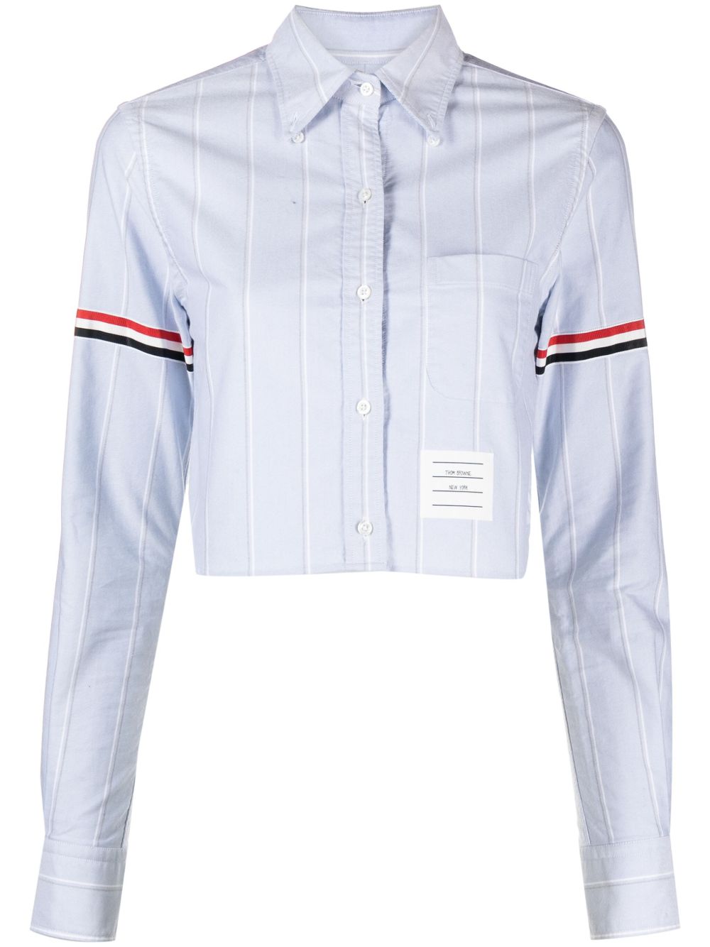 Thom Browne 红白蓝条纹棉衬衫 - 蓝色