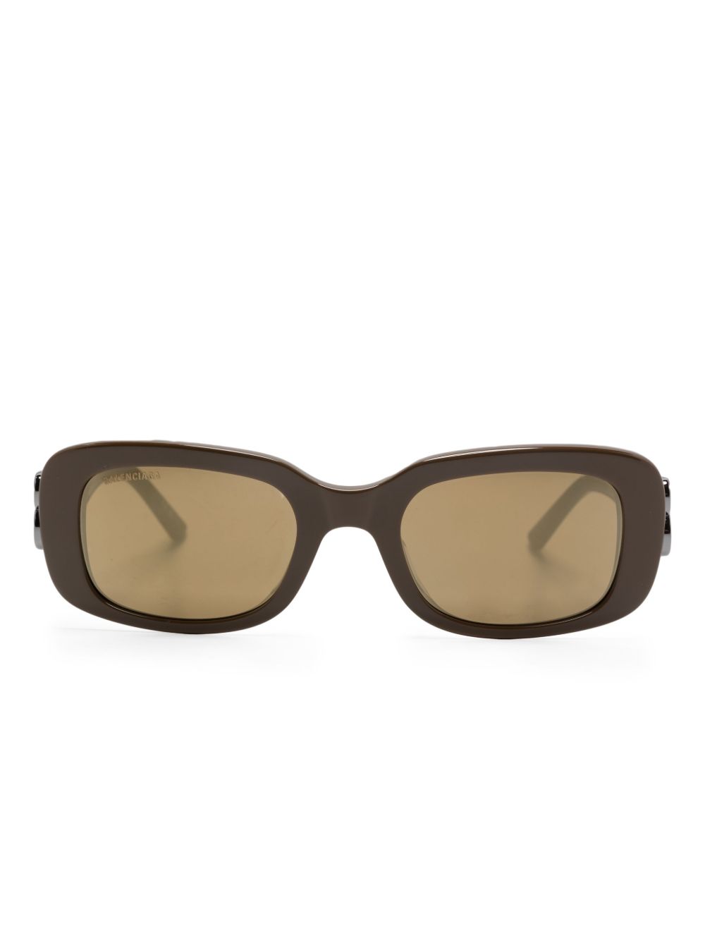 Balenciaga Eyewear Everyday 长方形框太阳眼镜 - 褐色