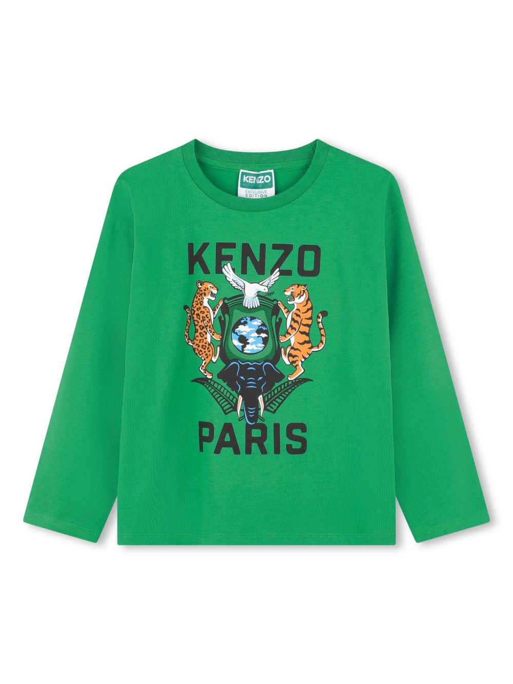 Kenzo Kids 图案标记T恤 - 绿色