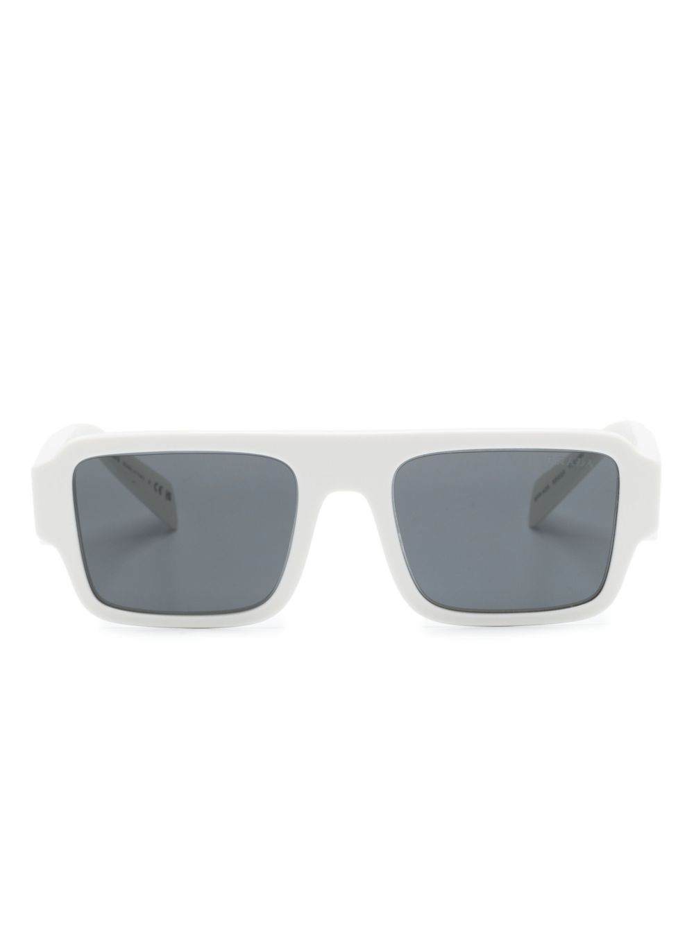 Prada Eyewear 有色镜片方框太阳眼镜 - 白色