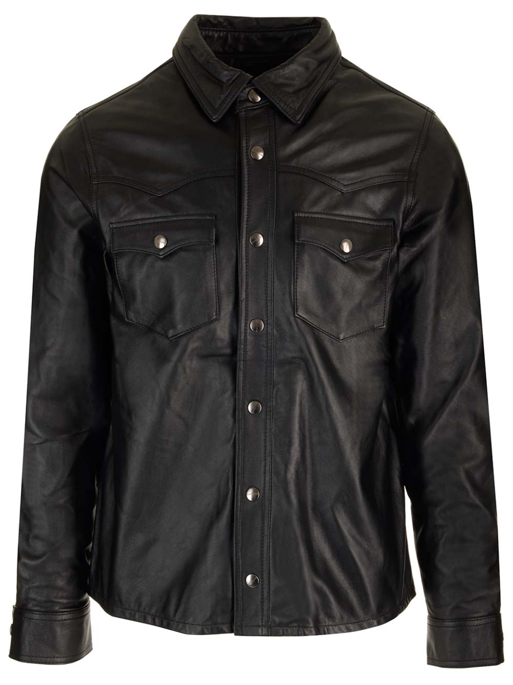 Giorgio Brato Black Leather texas Shirt