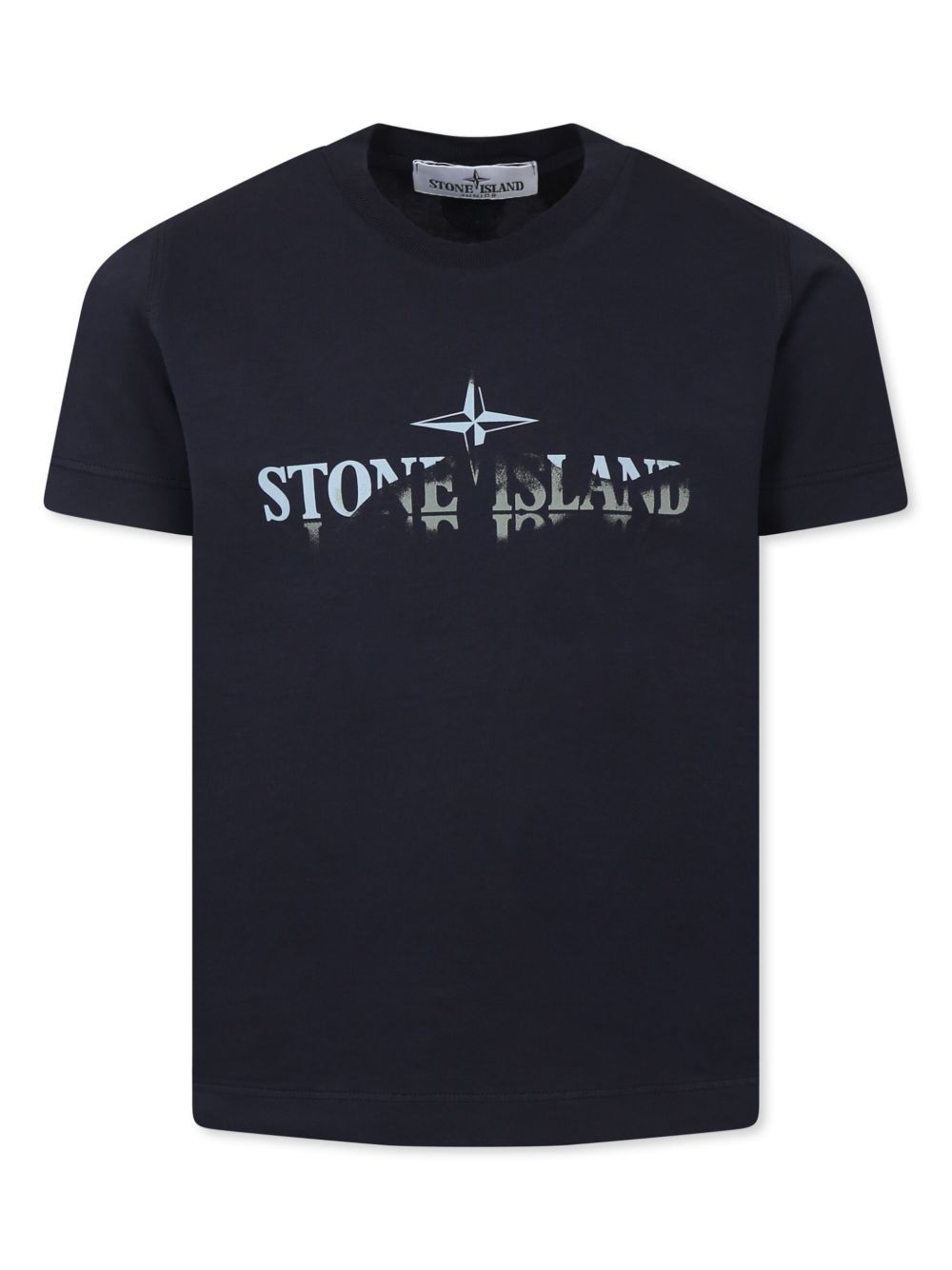 Stone Island Junior logo印花T恤 - 蓝色