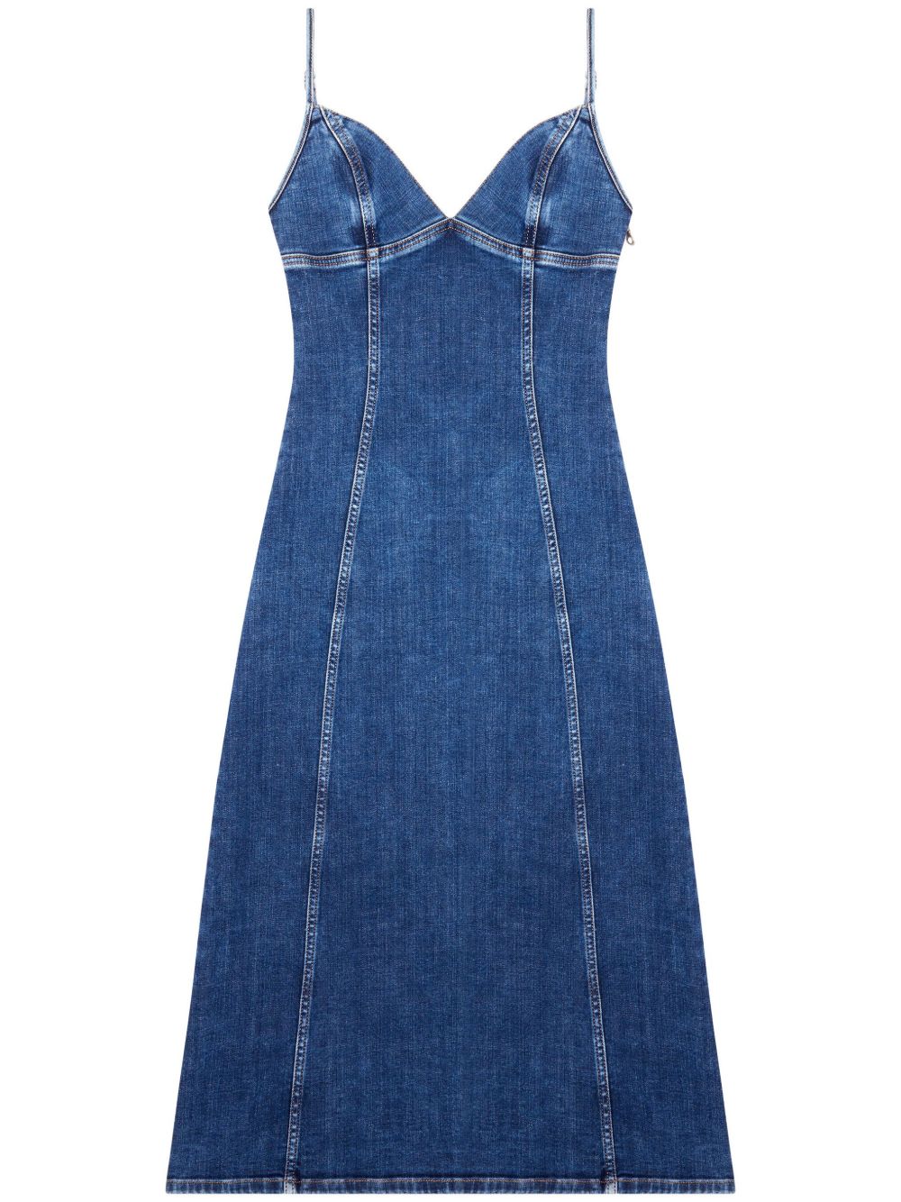Diesel De-Fulvy-Dress-D 牛仔中长连衣裙 - 蓝色