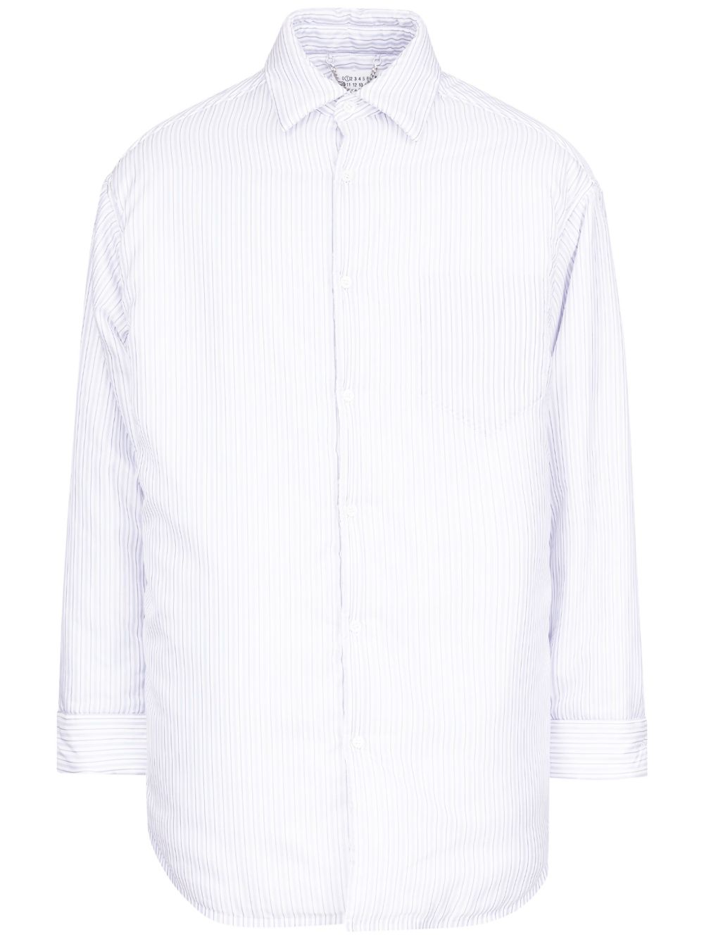 Maison Margiela 条纹印花府绸衬衫 - 白色