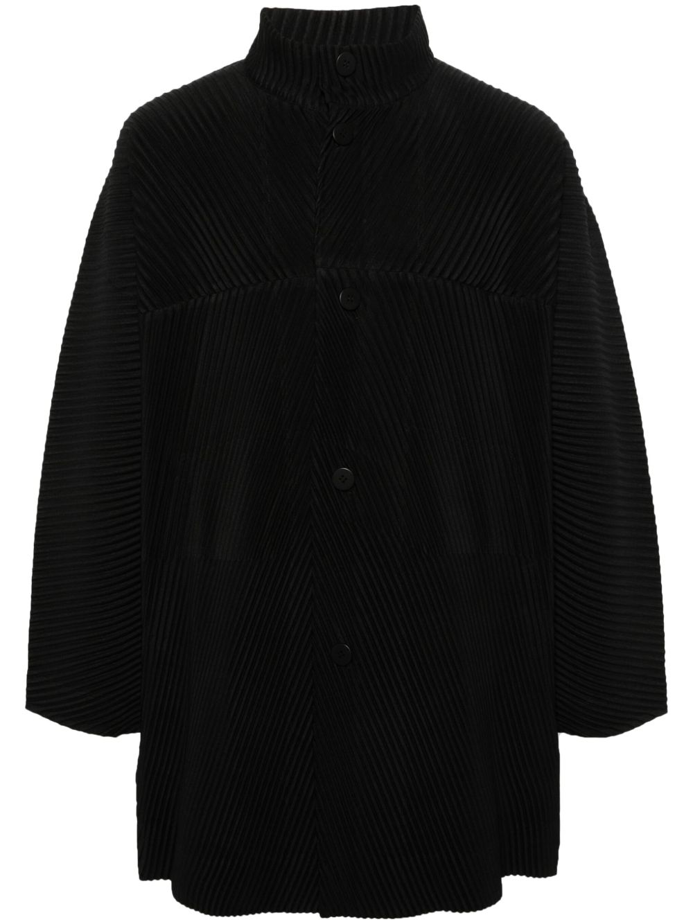 Homme Plissé Issey Miyake MC November 单排扣大衣 - 黑色