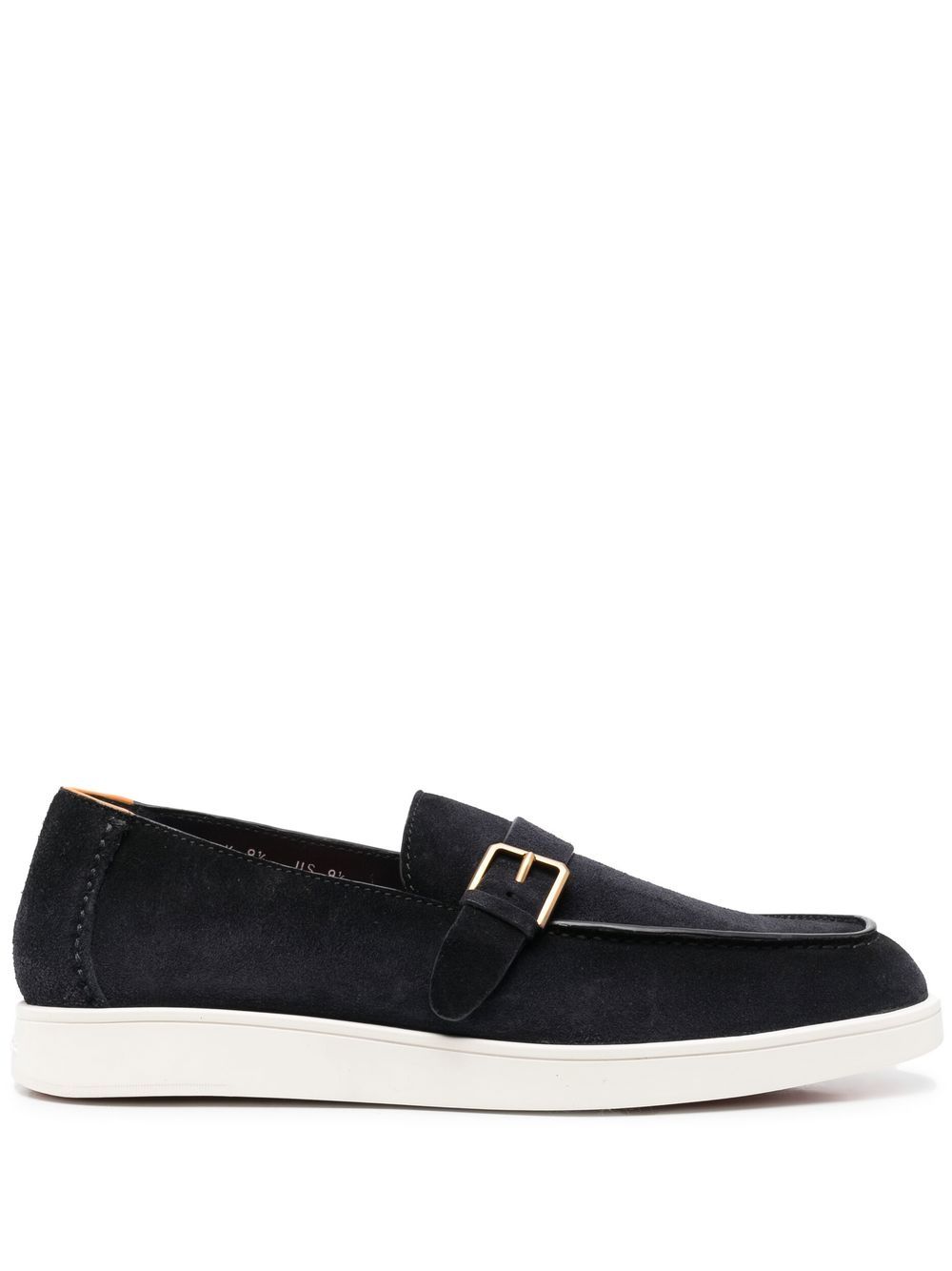 Santoni 扣环细节绒面皮乐福鞋 - 蓝色