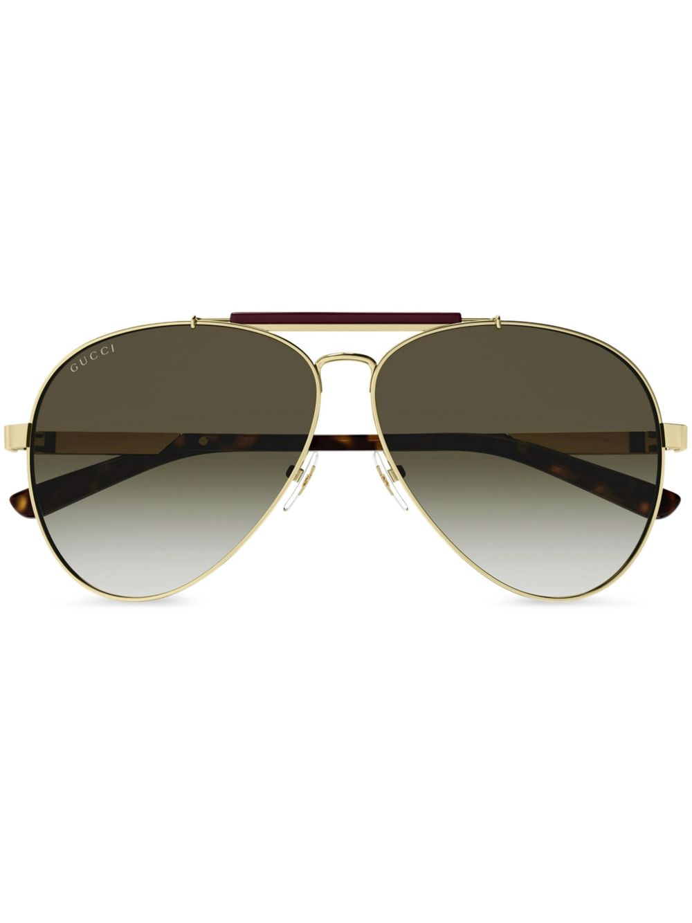 Gucci Eyewear 飞行员太阳眼镜 - 金色