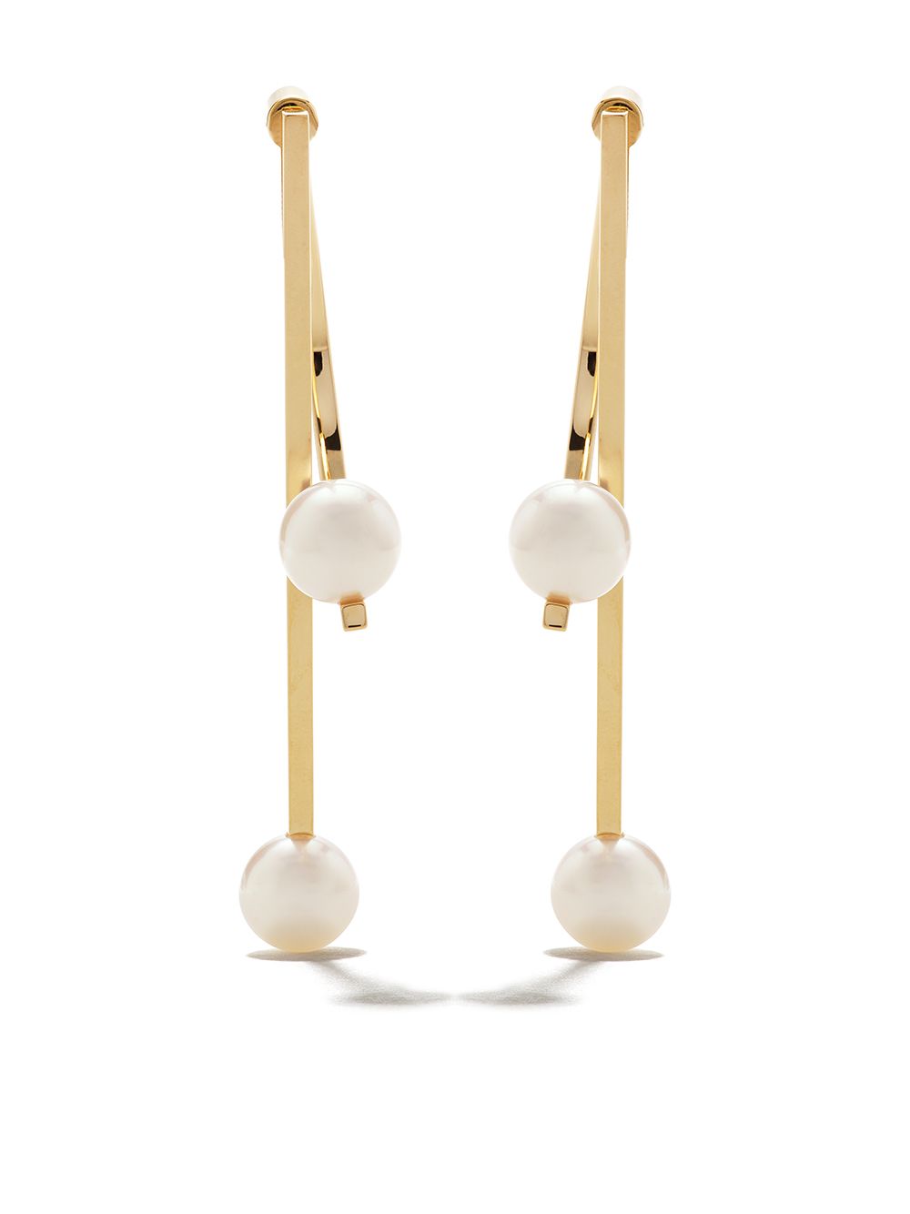TASAKI Kinetic 18K黄金阿古屋珍珠耳环 - 金色