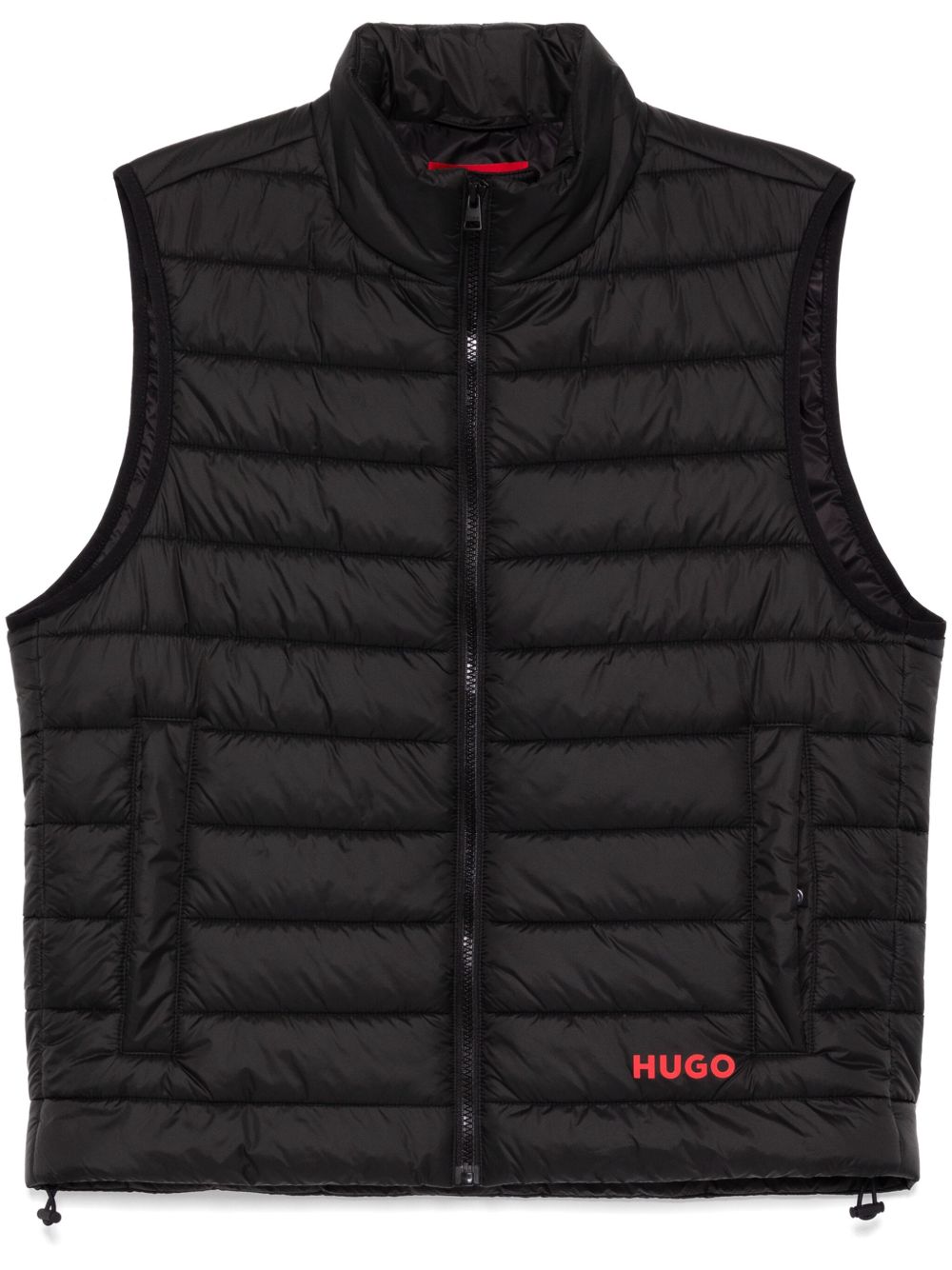 HUGO logo印花填充马甲 - 黑色