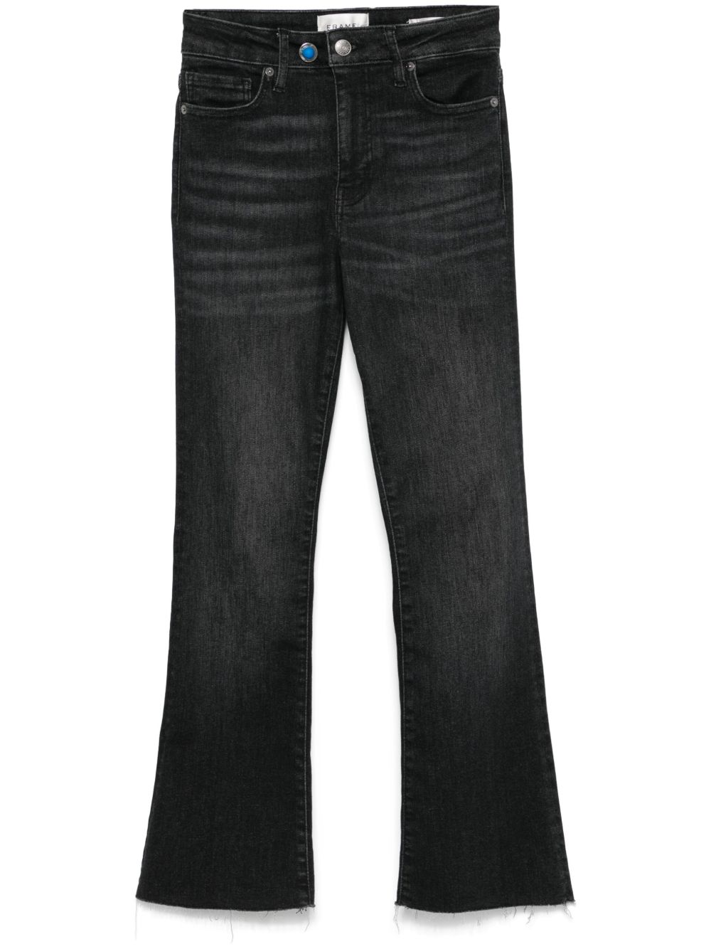 FRAME Le Crop Mini Boot Raw Fray 牛仔裤 - 黑色