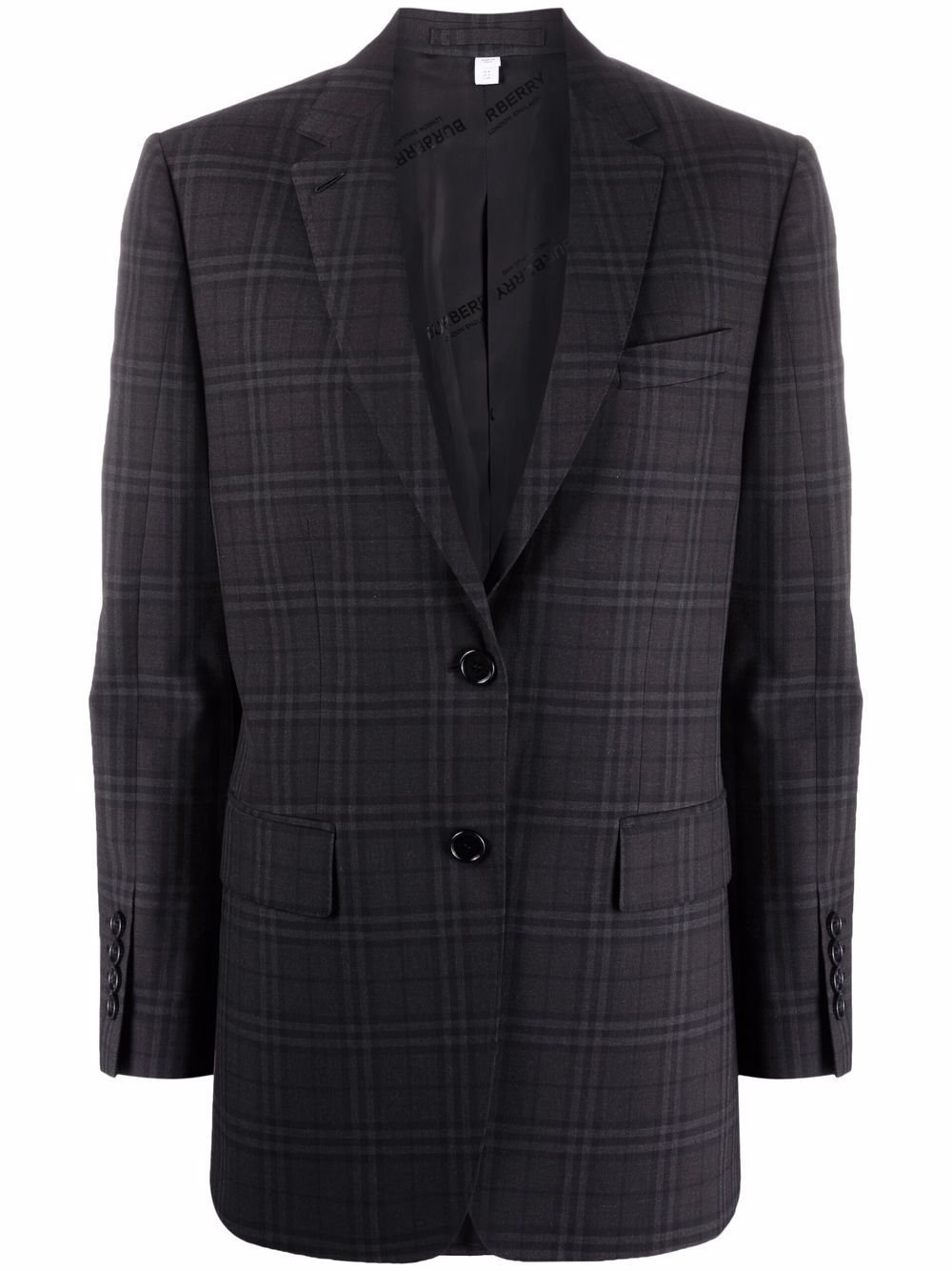 Burberry 格纹西装夹克 - 黑色