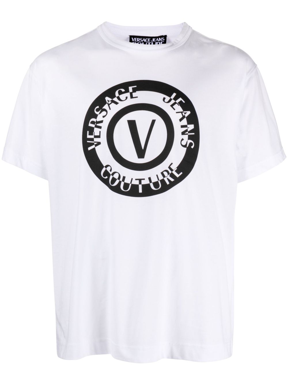 Versace Jeans Couture logo印花棉T恤 - 白色
