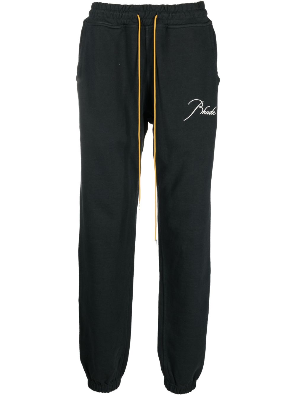 RHUDE logo刺绣运动裤 - 黑色