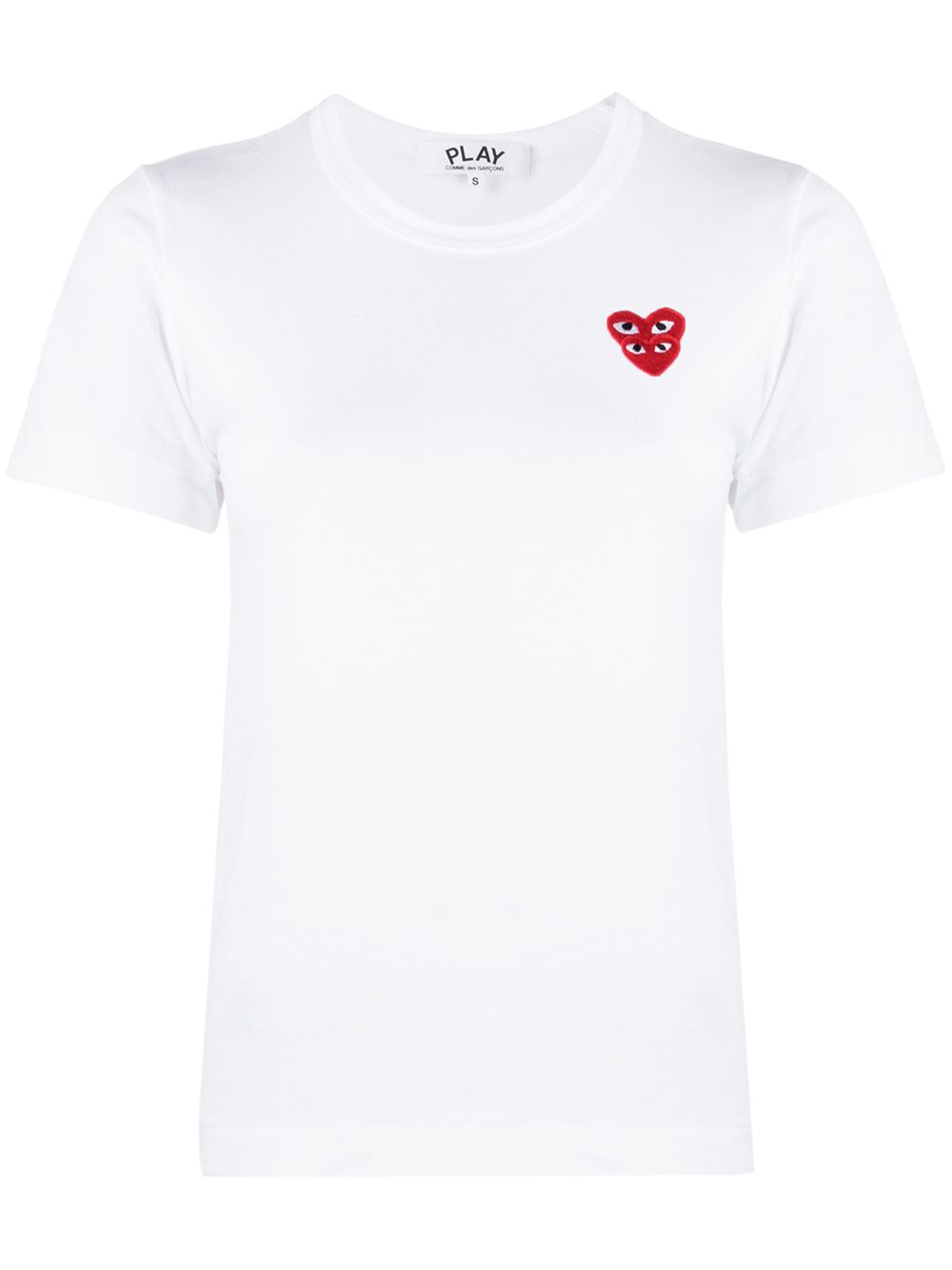 Comme Des Garçons Play 双心形刺绣T恤 - 白色