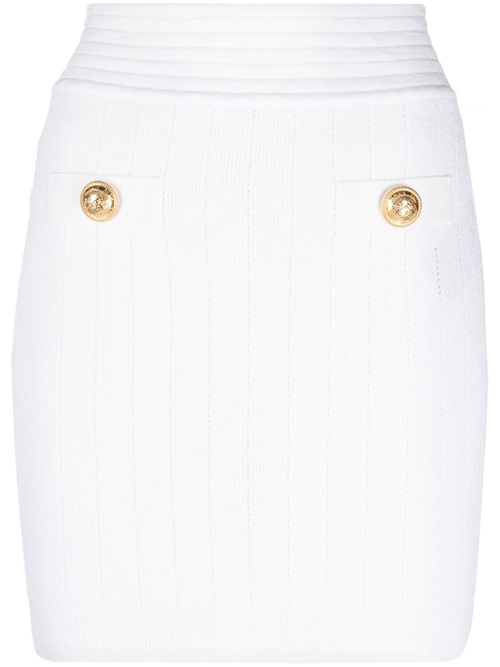 Balmain 巴尔曼 针织迷你半身裙 - 白色