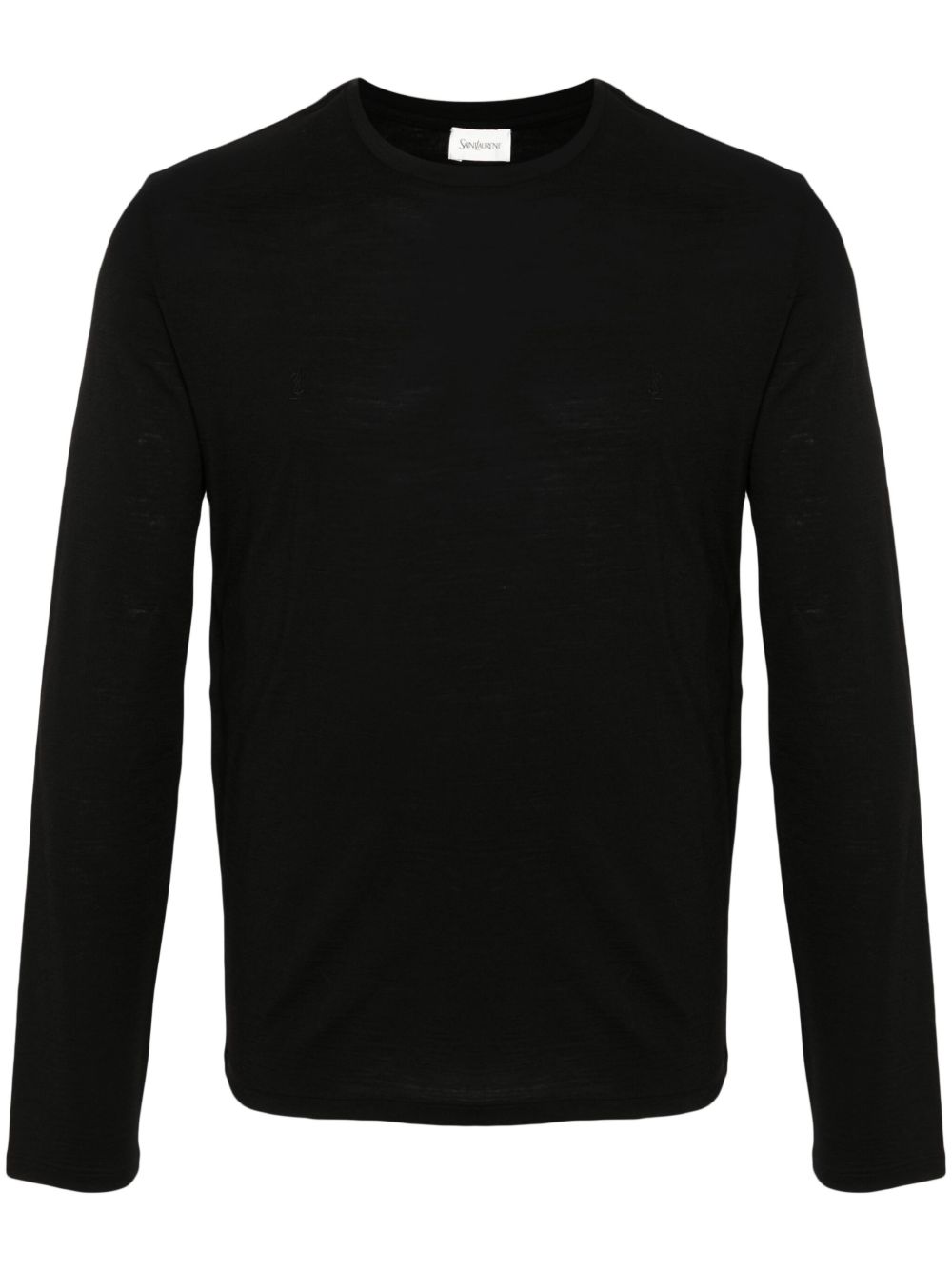 Saint Laurent Cassandre 刺绣logoT恤 - 黑色
