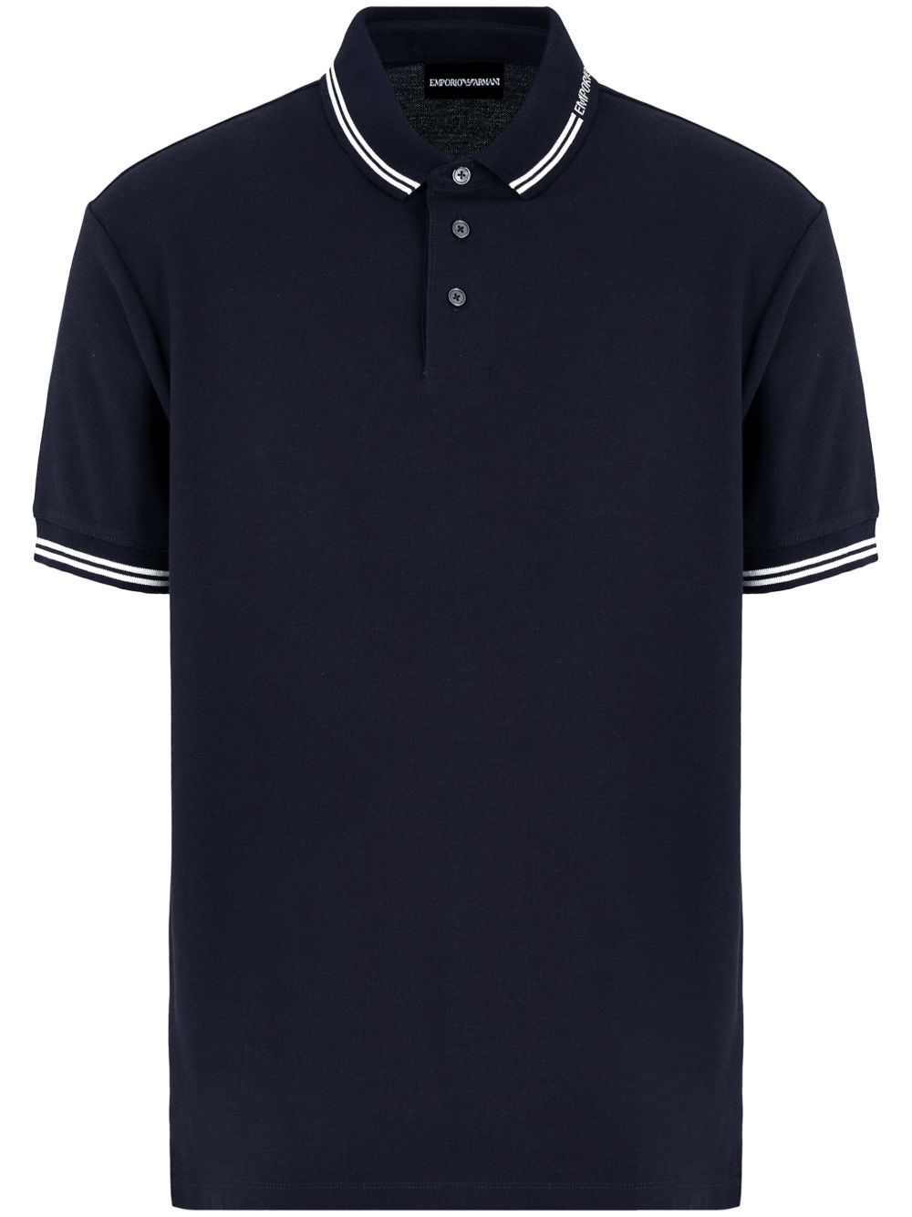 Emporio Armani logo领polo衫 - 蓝色