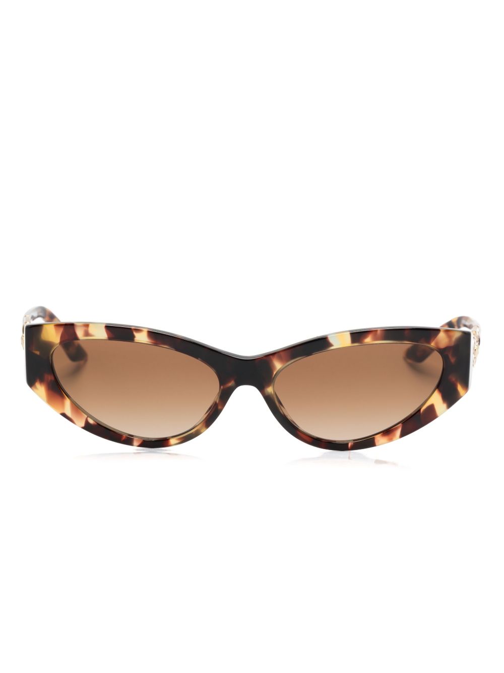 Versace Eyewear Greca Strass 猫眼镜框太阳眼镜 - 褐色