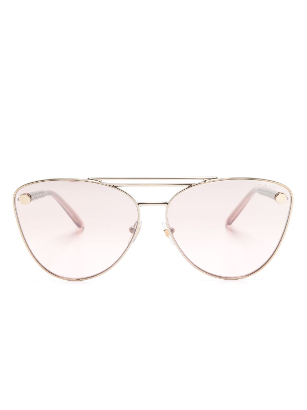 Versace Eyewear 蝴蝶形镜框太阳眼镜 - 金色