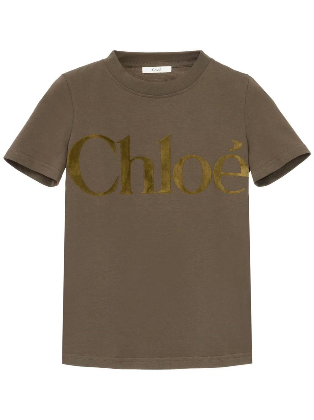 Chloé 植绒logo T恤 - 绿色