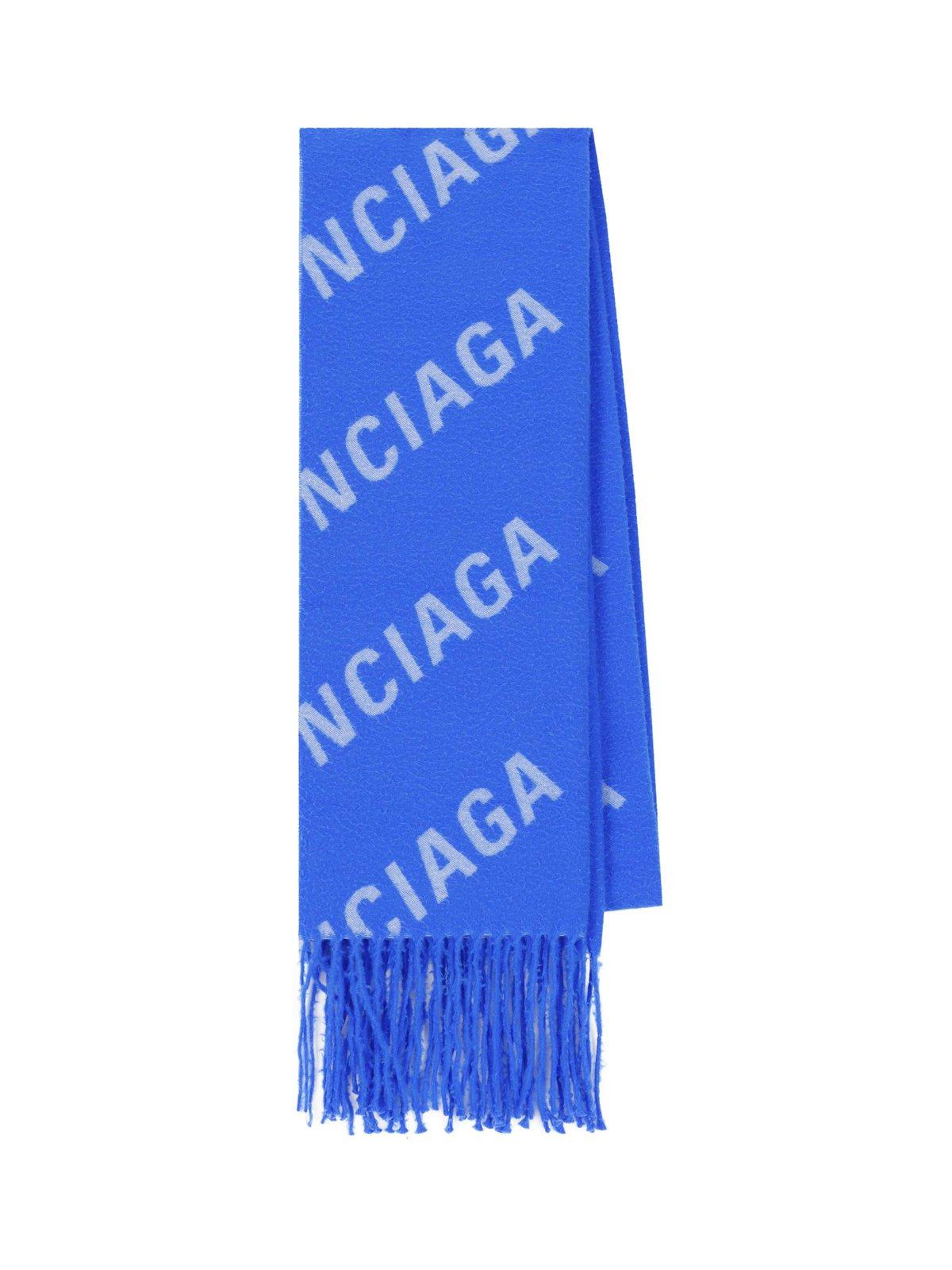 Balenciaga All-over Logo Embroidered Scarf