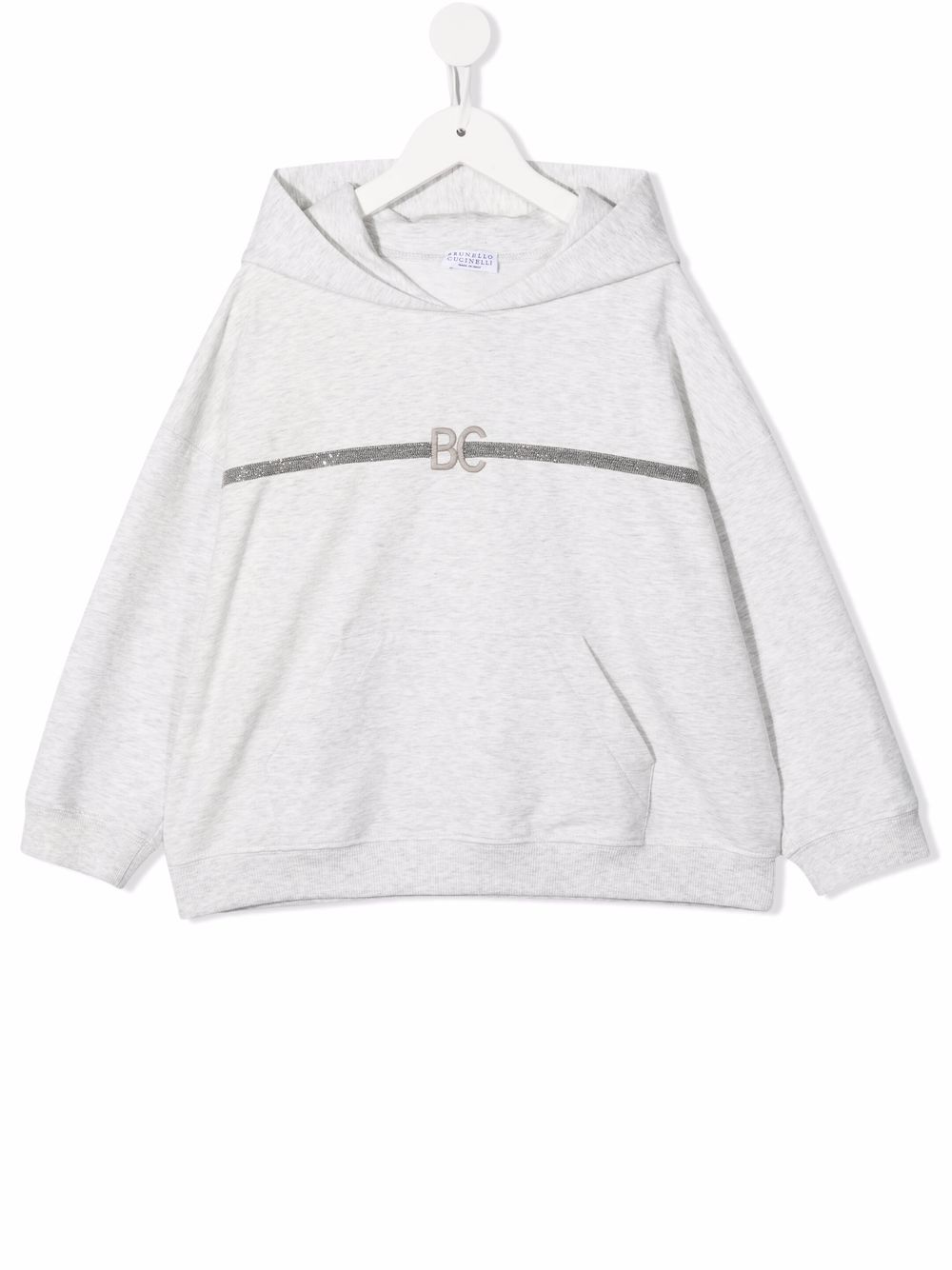 Brunello Cucinelli Kids logo印花卫衣 - 灰色
