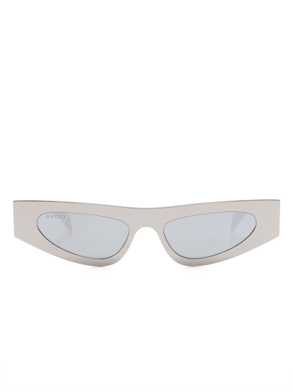 Gucci Eyewear 猫眼框太阳眼镜 - 银色