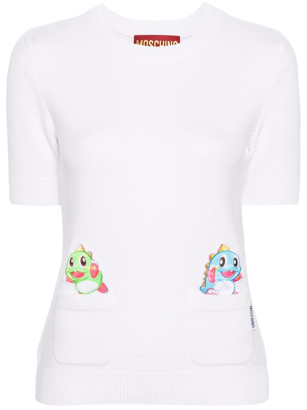 Moschino logo吊牌短袖上衣 - 中性色