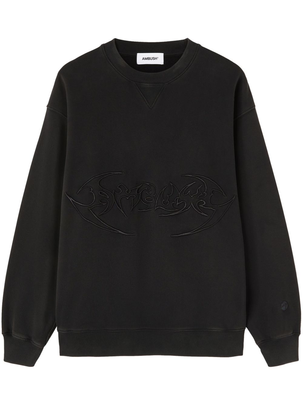 AMBUSH logo刺绣棉卫衣 - 黑色