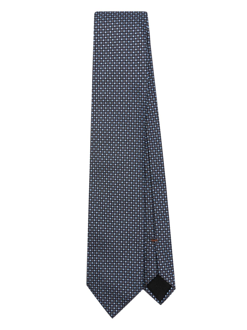 Zegna 图案提花领带 - 蓝色