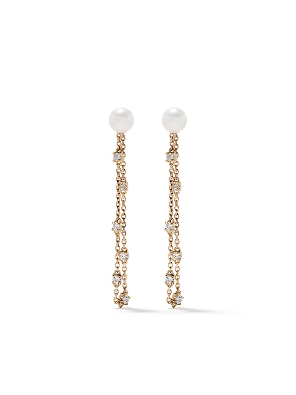 Yoko London Trend 18K金钻石吊坠耳坠 - 金色