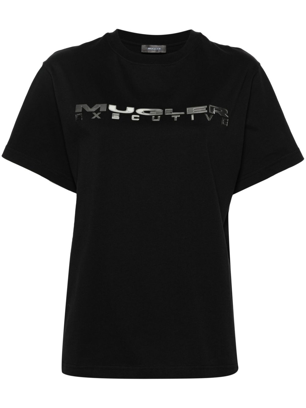 Mugler Executive logo印花T恤 - 黑色