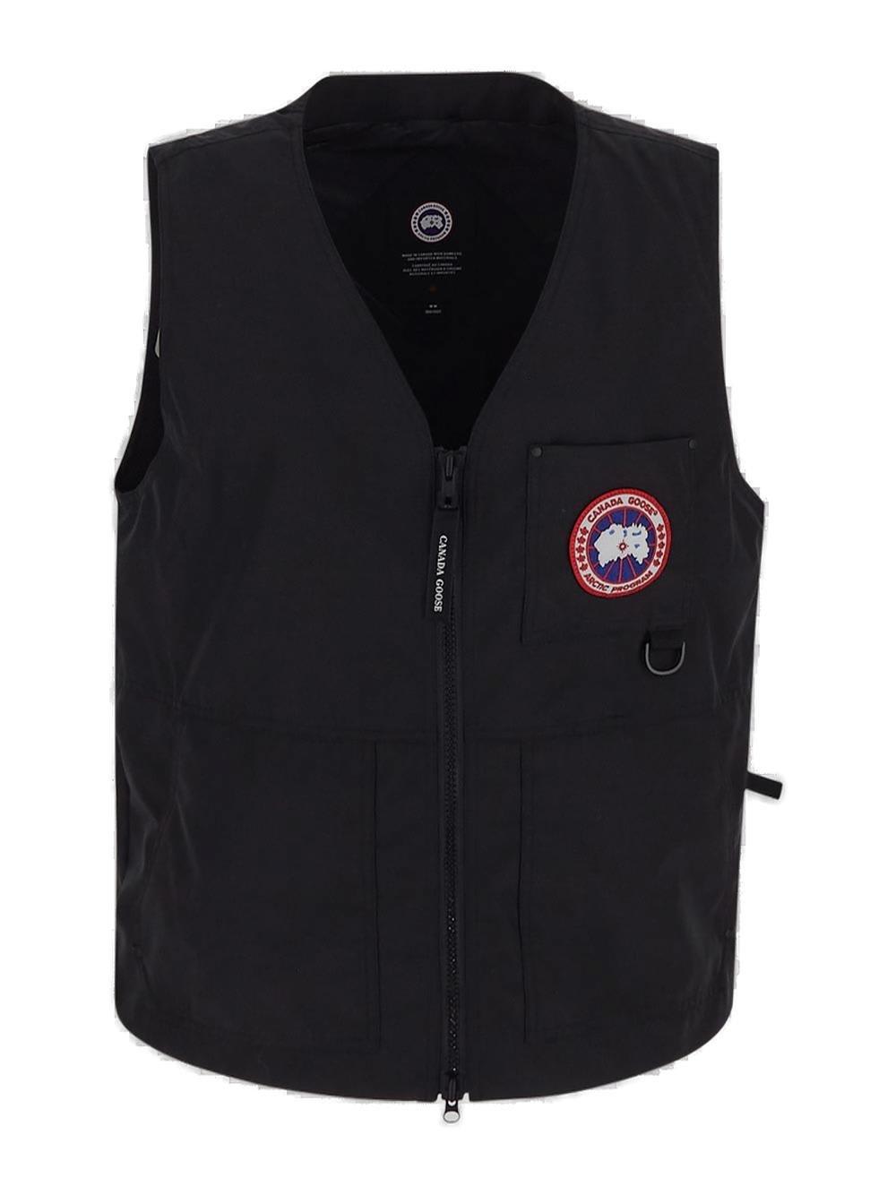 Canada Goose 标志贴布拉链马甲
