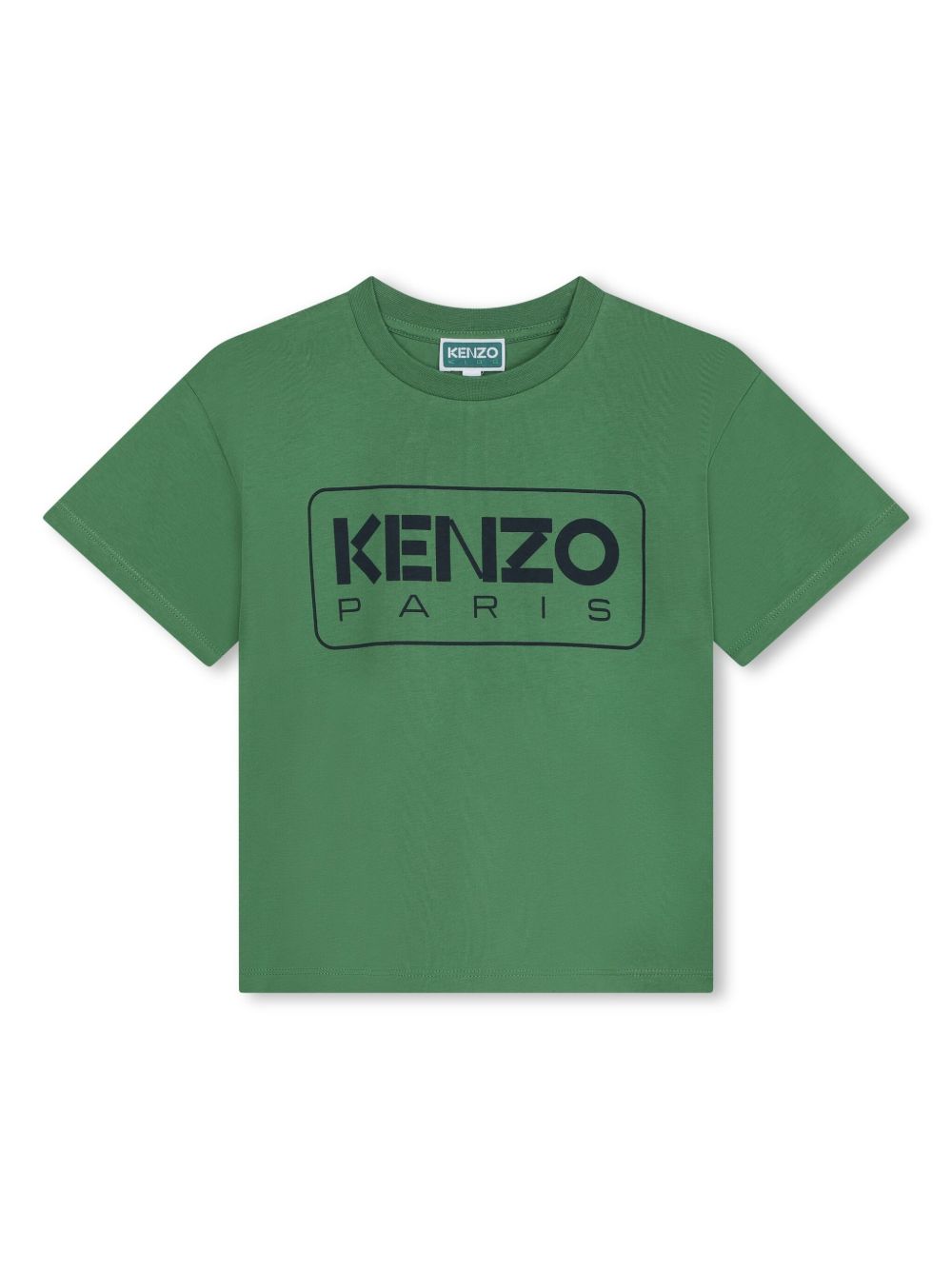Kenzo Kids logo印花棉T恤 - 绿色
