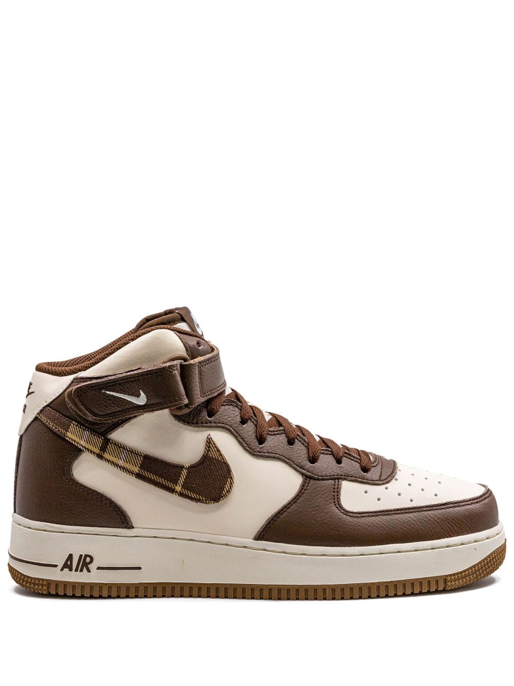 Nike Air Force 1 Mid Brown Plaid 运动鞋 - 褐色
