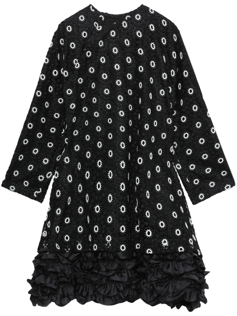 Comme Des Garçons Comme Des Garçons 花卉刺绣迷你连衣裙 - 黑色