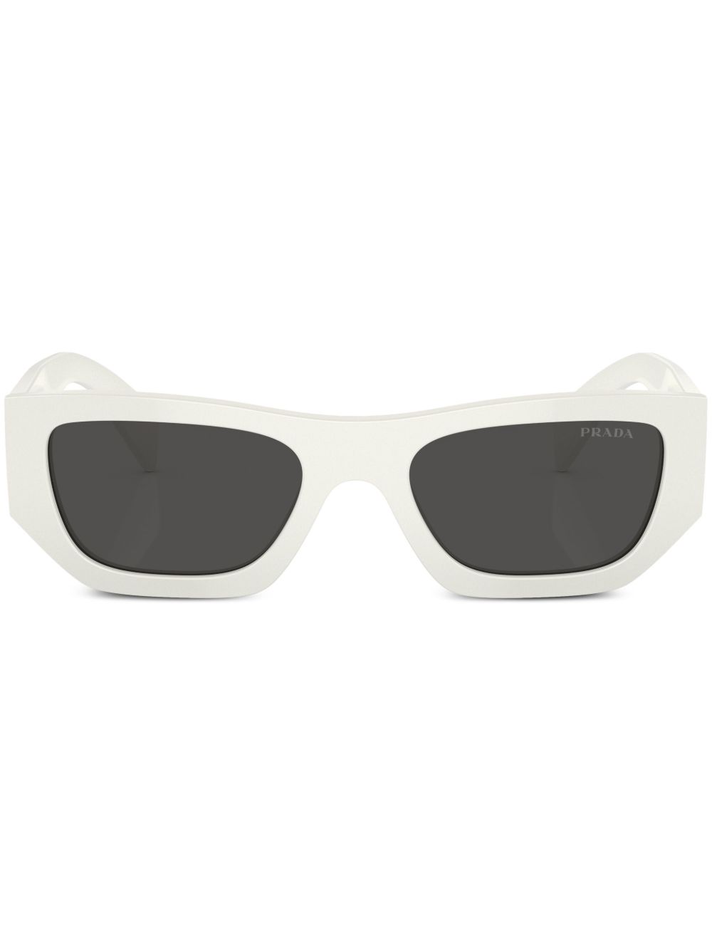 Prada Eyewear 长方形框太阳眼镜 - 白色
